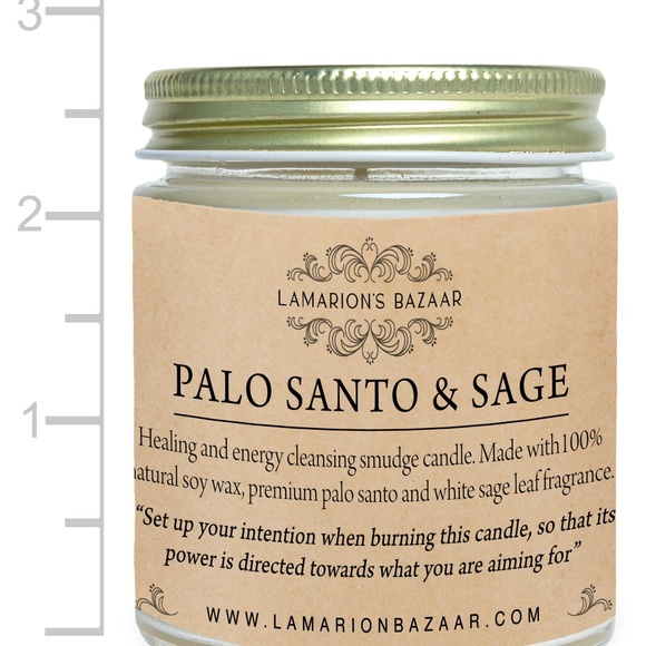 SAGE SMUDGING KIT- Palo Santo Sage Candle + Two Sage Bundles - Cleansing Set - Picture 4 of 7